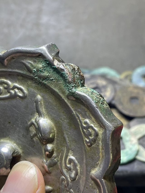 古玩銅器唐·白光花鳥鏡真品鑒賞圖