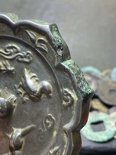 古玩銅器唐·白光花鳥鏡真品鑒賞圖