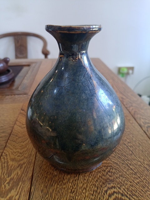 古玩陶瓷磁州窯黑釉玉壺春瓶拍賣，當(dāng)前價格1880元