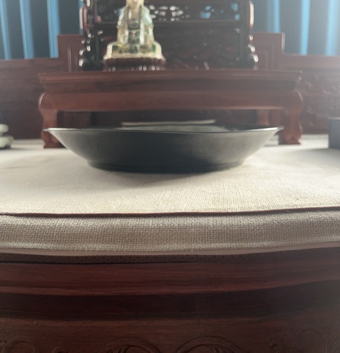 古玩陶瓷墨地五彩人物故事盤真品鑒賞圖