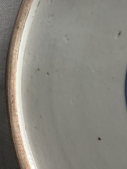 古玩陶瓷墨地五彩人物故事盤真品鑒賞圖