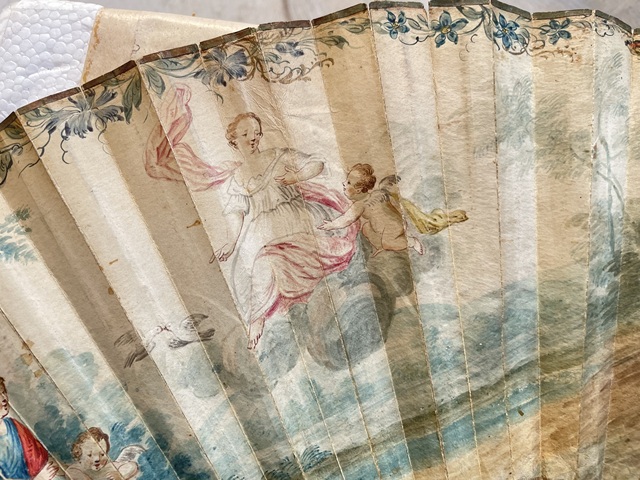 古玩雜項雕彩繪折扇真品鑒賞圖