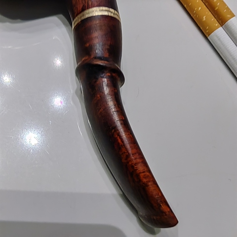 古玩雜項海南黃花梨木雕刻制作煙斗真品鑒賞圖