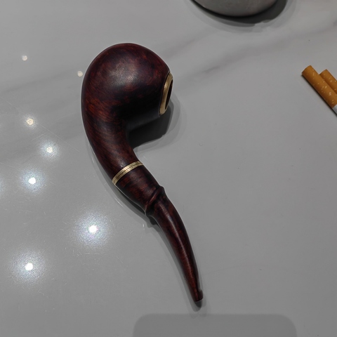 古玩雜項海南黃花梨木雕刻制作煙斗真品鑒賞圖