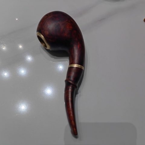 古玩雜項海南黃花梨木雕刻制作煙斗真品鑒賞圖