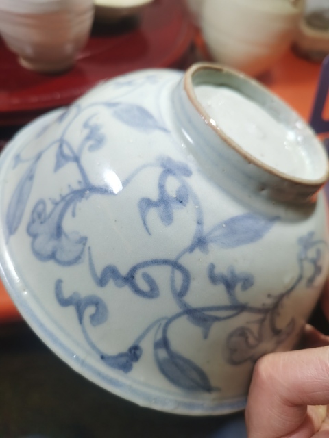 古玩陶瓷青花花卉紋碗真品鑒賞圖