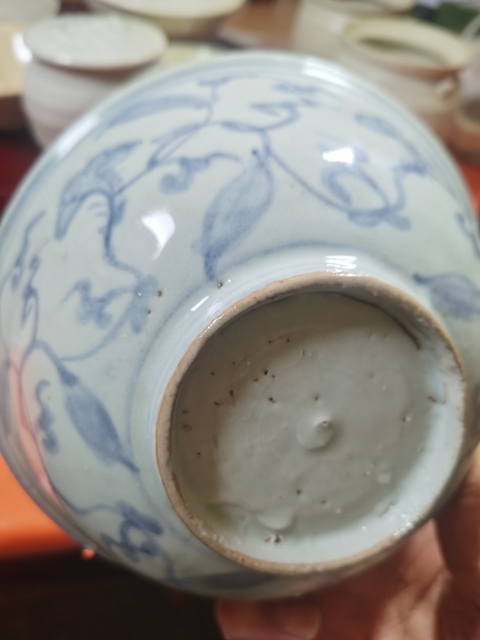 古玩陶瓷明正德青花纏枝花卉紋碗真品鑒賞圖