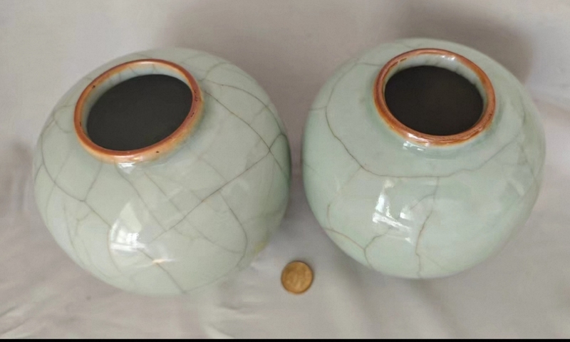 古玩陶瓷仿官釉茶葉罐真品鑒賞圖