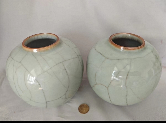 古玩陶瓷仿官釉茶葉罐真品鑒賞圖