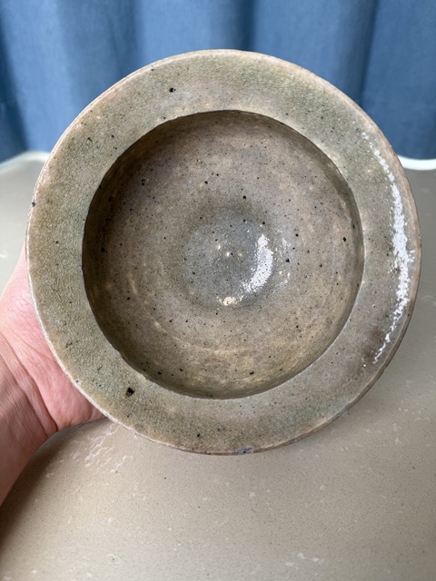 古玩陶瓷青釉折沿洗真品鑒賞圖