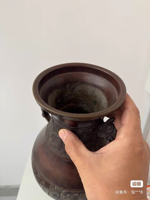 古玩銅器銅瓶真品鑒賞圖