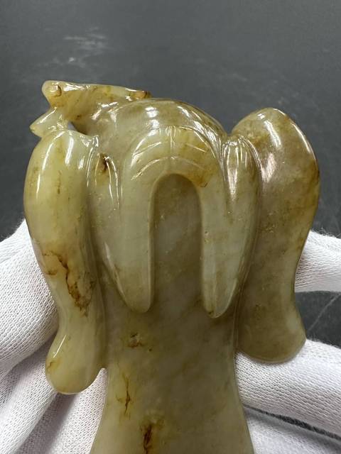 古玩玉器仿古做舊玉鳥型件真品鑒賞圖