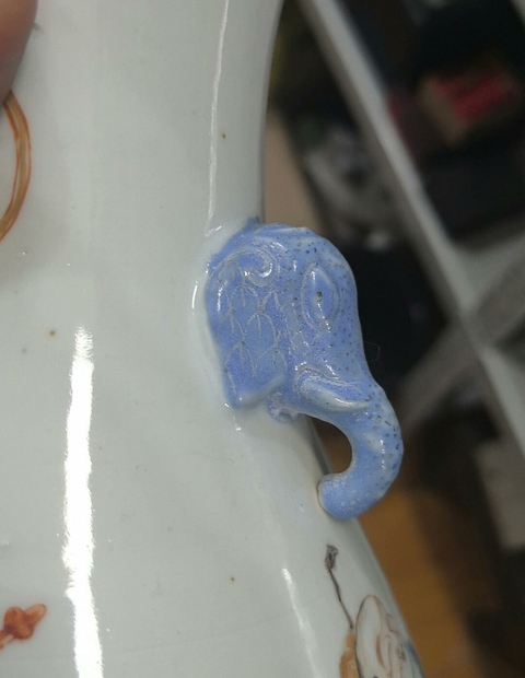 古玩陶瓷無雙譜粉彩瓶真品鑒賞圖