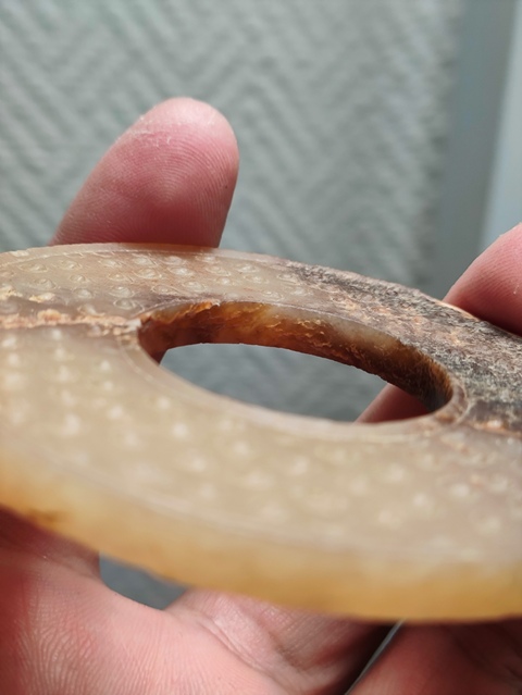 古玩玉器谷紋玉環真品鑒賞圖