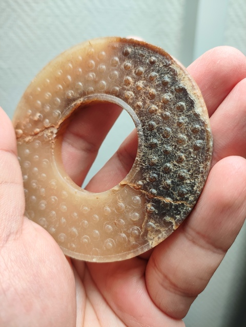 古玩玉器谷紋玉環真品鑒賞圖