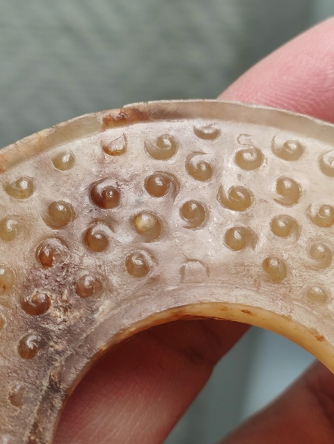 古玩玉器谷紋玉環真品鑒賞圖