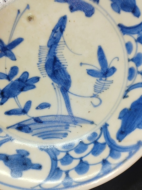 古玩陶瓷日本江戶花鳥紋盤真品鑒賞圖