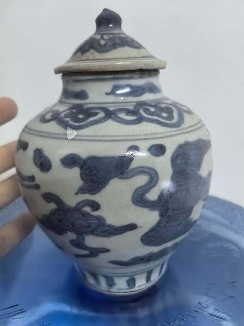 古玩陶瓷青花鳳紋蓋罐拍賣，當前價格6500元