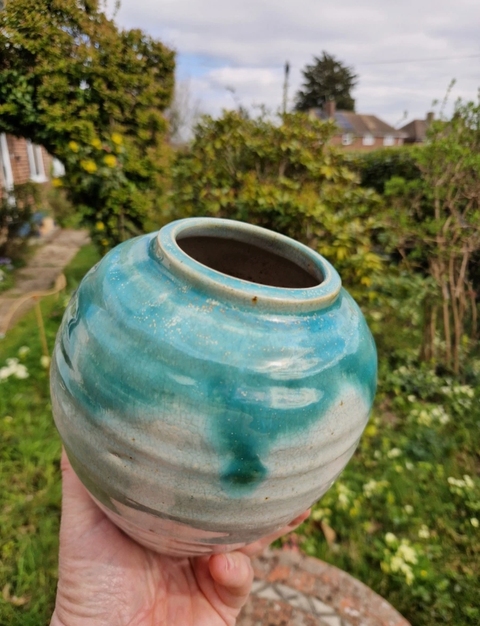 古玩陶瓷白綠釉罐真品鑒賞圖