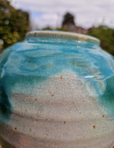 古玩陶瓷白綠釉罐真品鑒賞圖