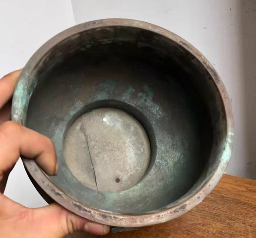 古玩銅器銅火缽真品鑒賞圖