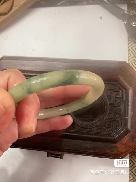 古玩玉器老翡翠手鐲真品鑒賞圖