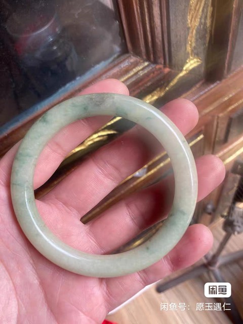 古玩玉器老翡翠手鐲真品鑒賞圖