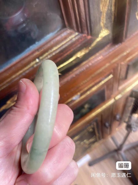 古玩玉器老翡翠手鐲真品鑒賞圖