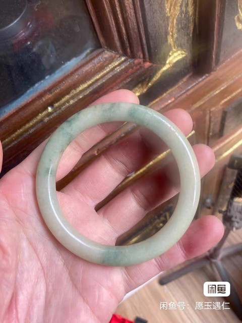 古玩玉器老翡翠手鐲真品鑒賞圖