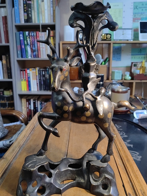 古玩銅器銅燭臺(tái)真品鑒賞圖