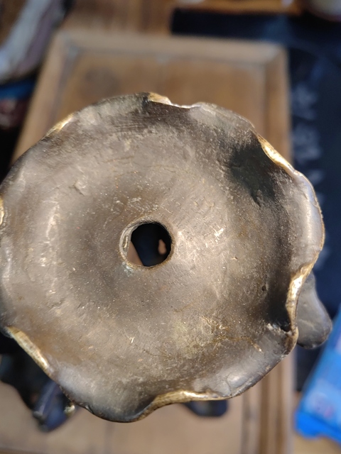 古玩銅器銅燭臺(tái)真品鑒賞圖