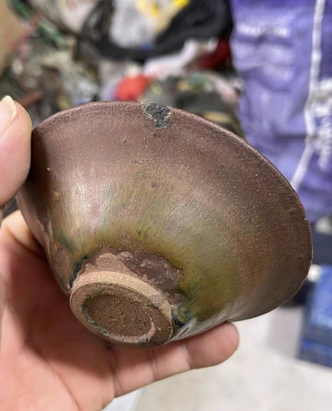 古玩陶瓷建窯兔毫喇叭口茶盞真品鑒賞圖