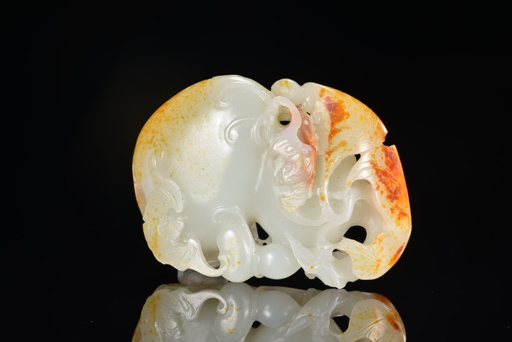 古玩玉器福壽墜真品鑒賞圖