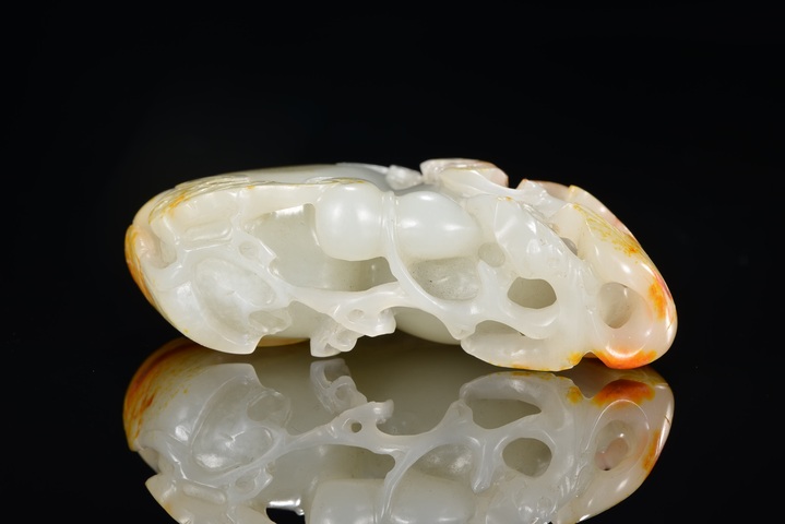 古玩玉器福壽墜真品鑒賞圖