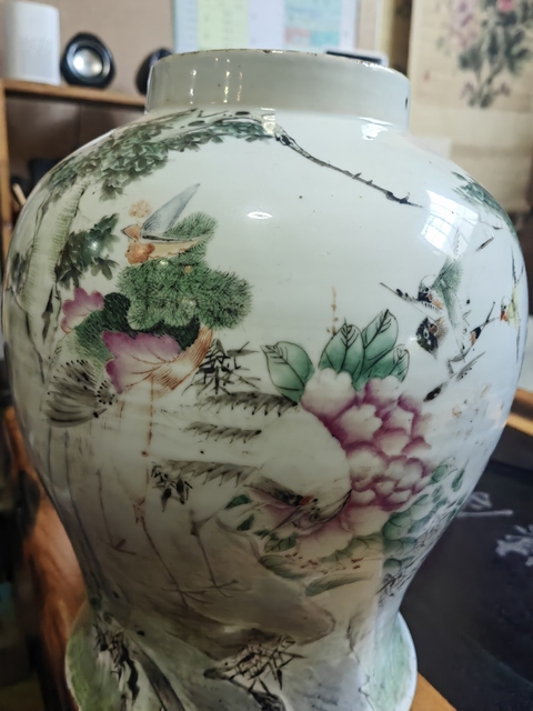 古玩陶瓷粉彩將軍罐拍賣，當(dāng)前價格100元