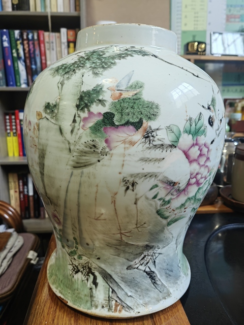 古玩陶瓷粉彩將軍罐拍賣，當(dāng)前價格100元