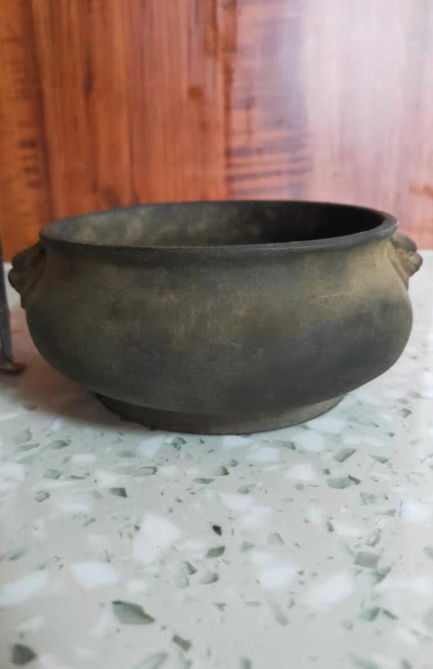 古玩銅器清代獅耳爐真品鑒賞圖