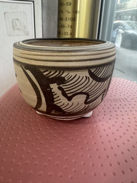 古玩陶瓷吉州窯彩給海水紋爐真品鑒賞圖