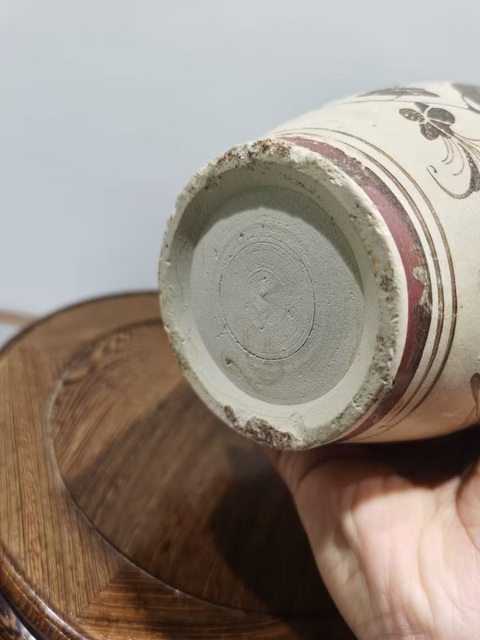 古玩陶瓷吉州窯彩繪畫鳥瓶真品鑒賞圖