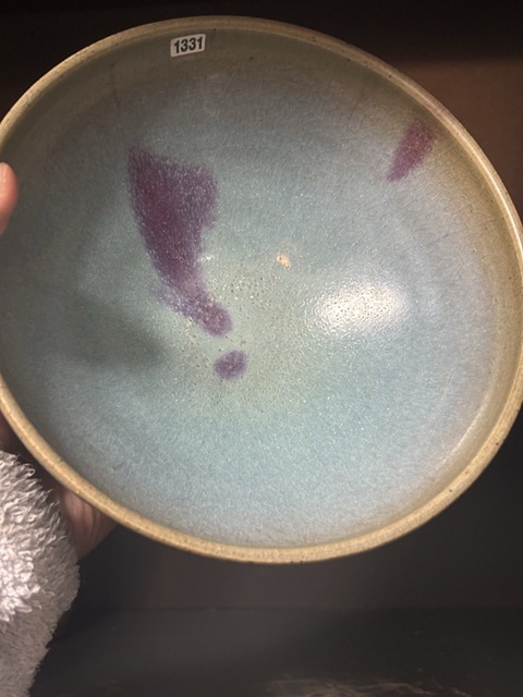 古玩陶瓷元·鈞窯碗帶紫拍賣，當前價格19800元