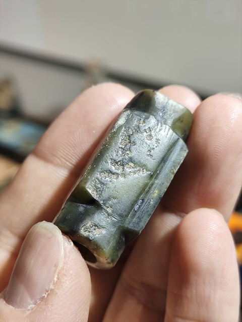 古玩玉器齊家文化琮型·玉勒子拍賣，當前價格18000元