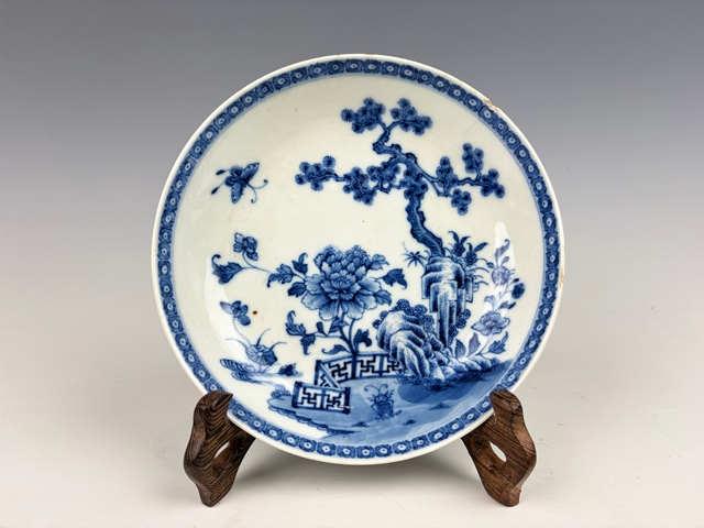 古玩陶瓷清乾隆.青花松竹梅盤拍賣，當前價格594元