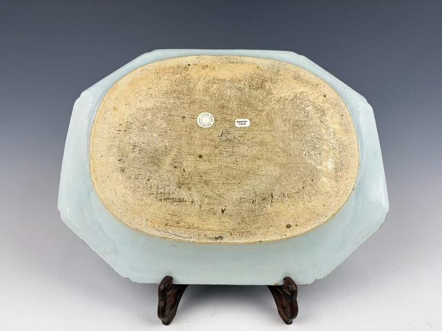 古玩陶瓷清乾隆·青花松鹿牛圖大盤真品鑒賞圖