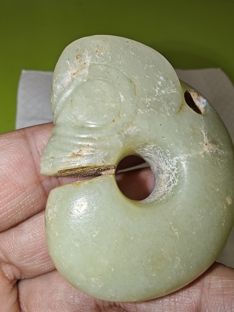 古玩玉器仿古玉龍型件真品鑒賞圖