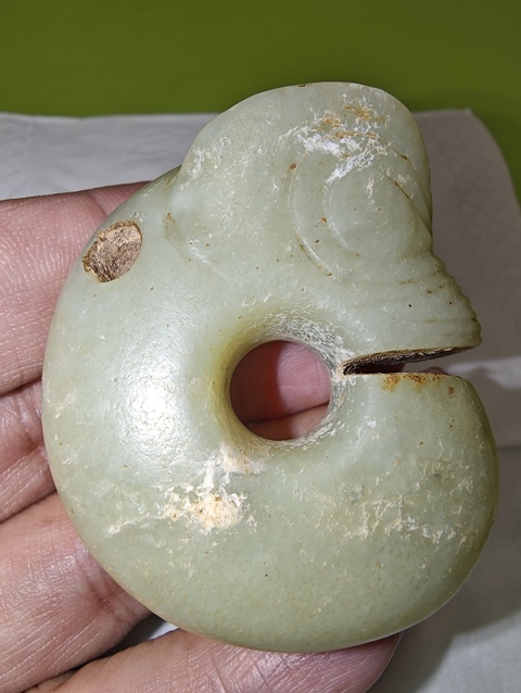 古玩玉器仿古玉龍型件真品鑒賞圖