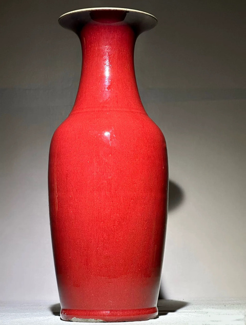 古玩陶瓷鈞紅釉羅漢瓶真品鑒賞圖