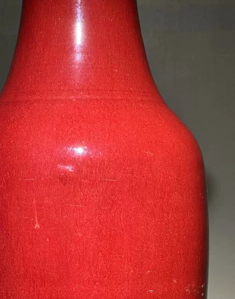 古玩陶瓷鈞紅釉羅漢瓶真品鑒賞圖