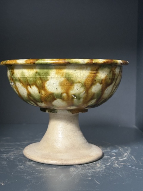 古玩陶瓷唐·三彩豆真品鑒賞圖