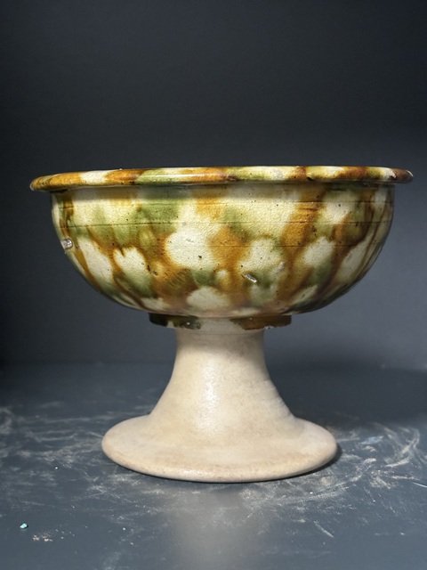 古玩陶瓷唐·三彩豆真品鑒賞圖