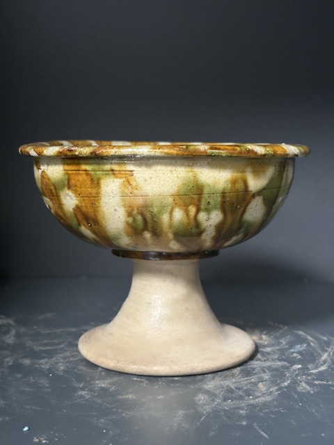 古玩陶瓷唐·三彩豆真品鑒賞圖